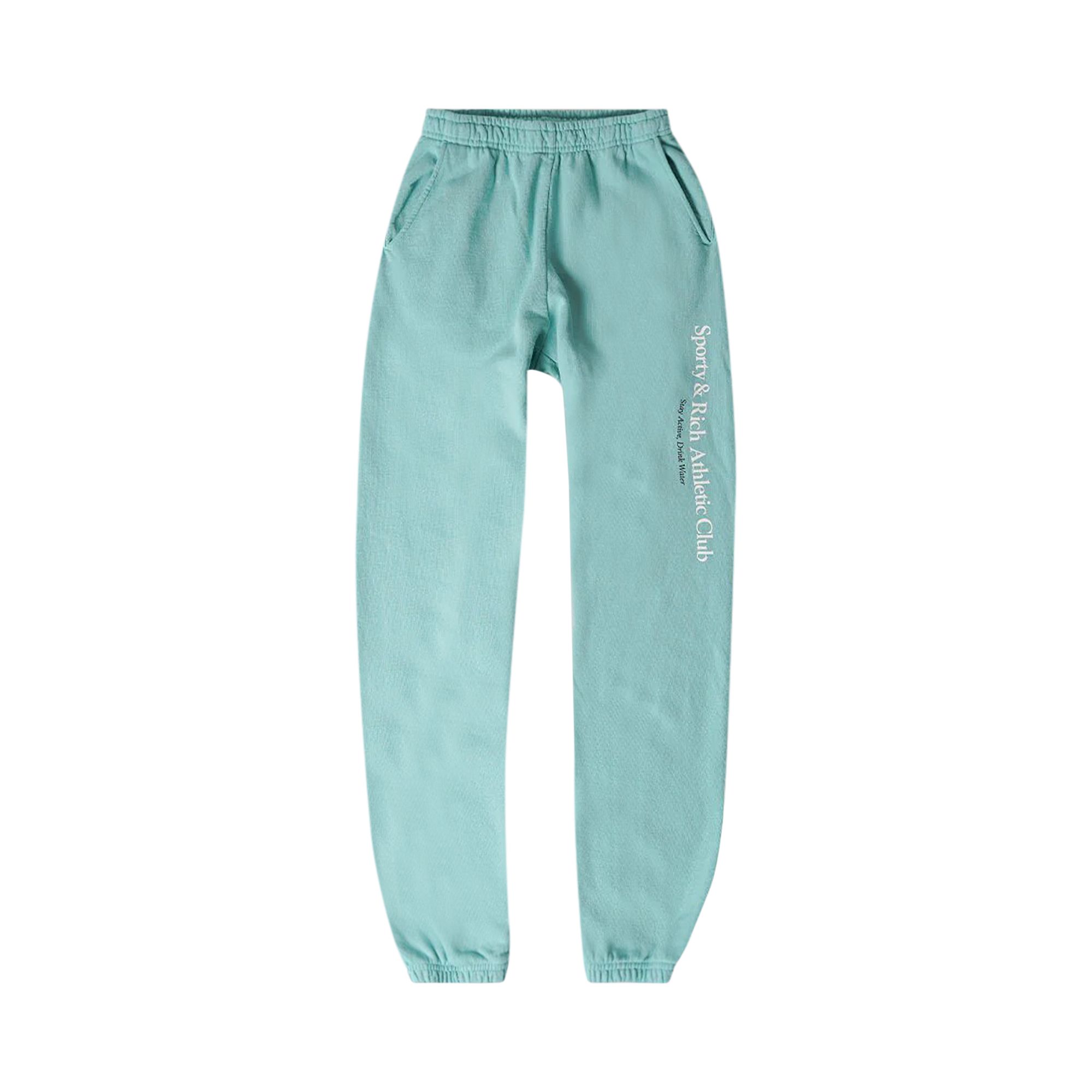 Sporty & Rich Athletic Club Sweatpants 'Aqua/White' | Blue | Women's Size L