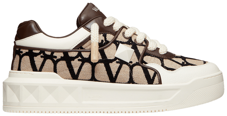 Valentino One Stud XL Low 'Toile Iconographe - Natural Fondant'