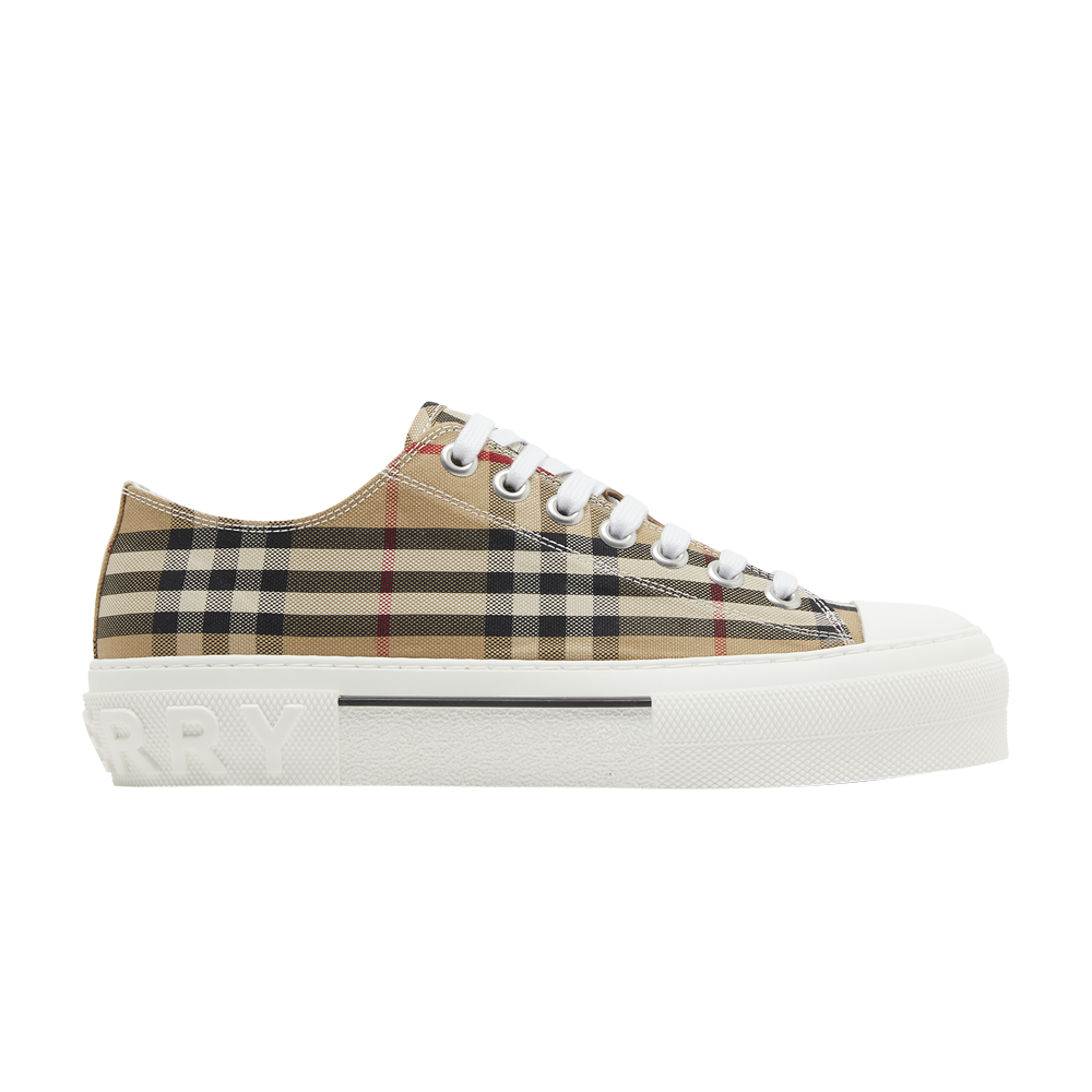 Pre-owned Burberry Check Cotton Sneakers 'archive Beige' In Brown