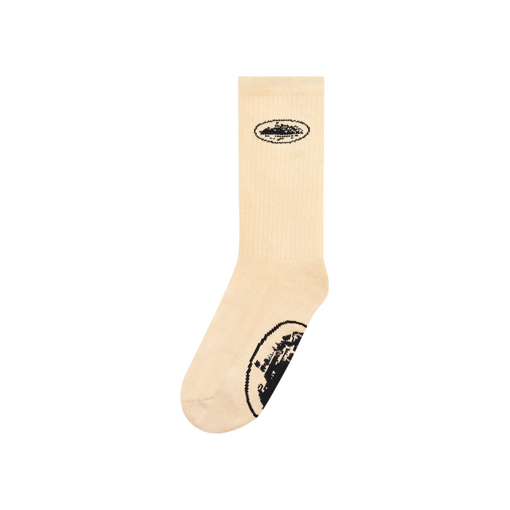 Pre-owned Corteiz Alcatraz Socks 'creme' | Cream | Men's Size Onesize