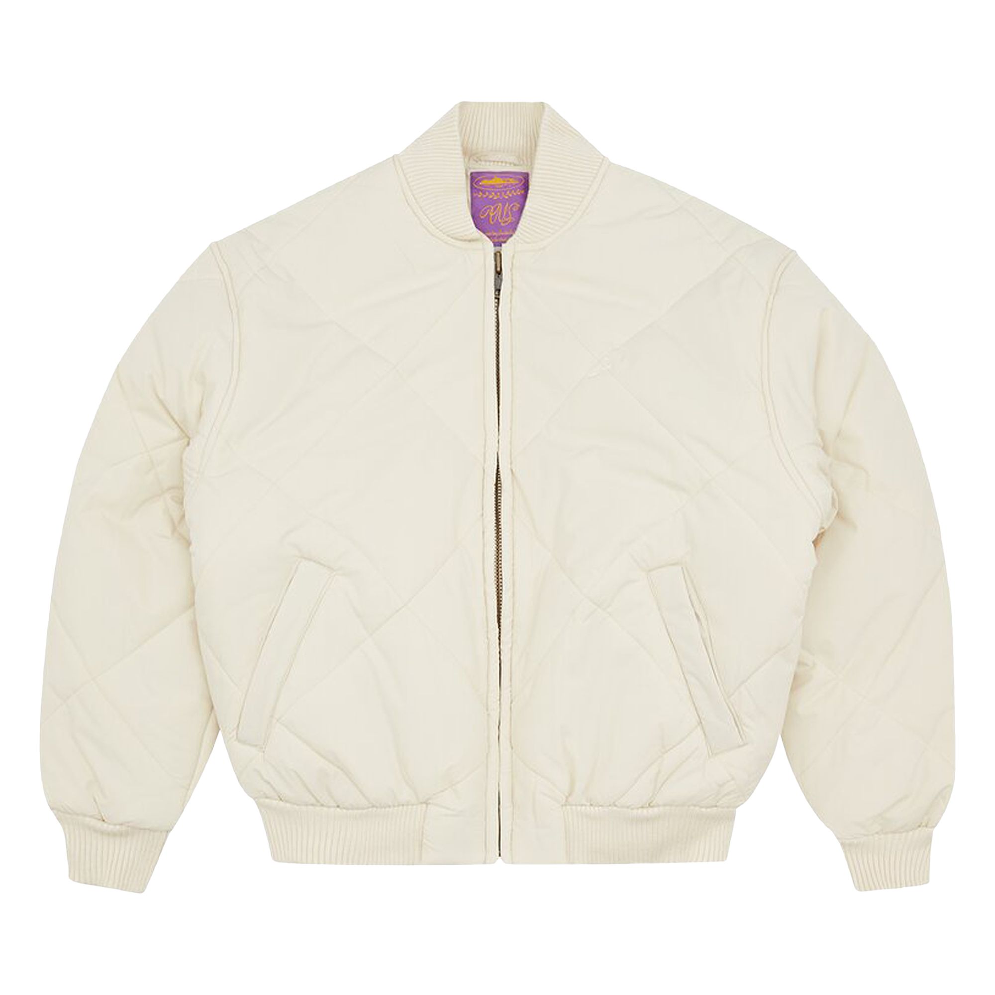 Pre-owned Corteiz Olde English Quilted Bomber Jacket 'cream' | Men's Size L
