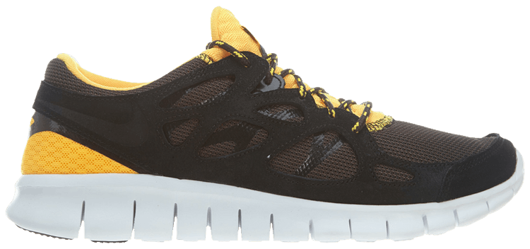 Nike free run 2 black deals orange