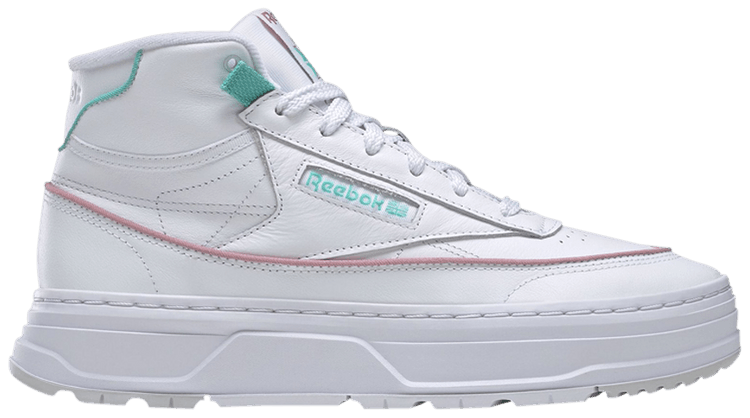 Reebok Wmns Club C Geo Mid White Lilac Teal