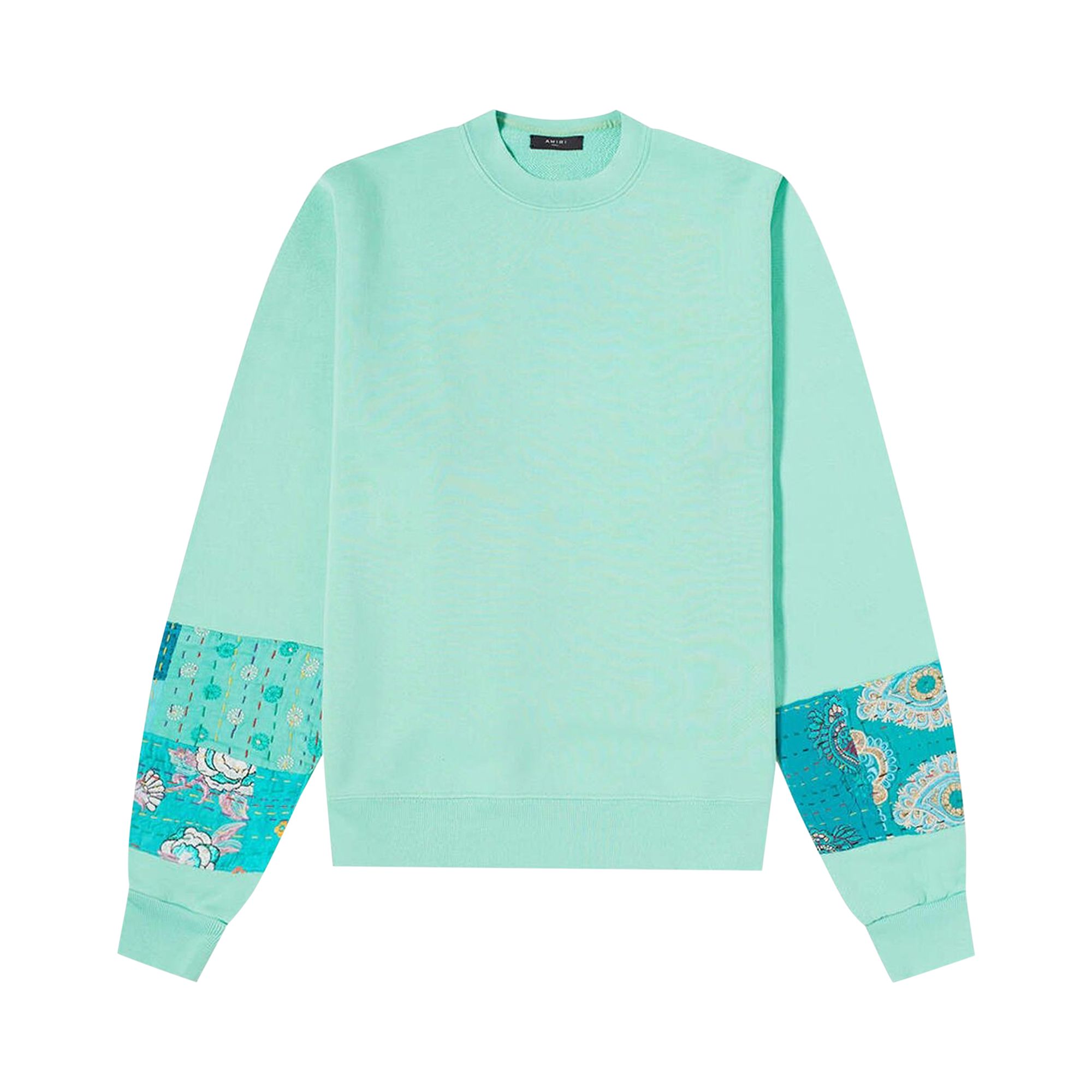 Pre-owned Amiri Quilted Artpatch Crew 'green' | Men's Size M