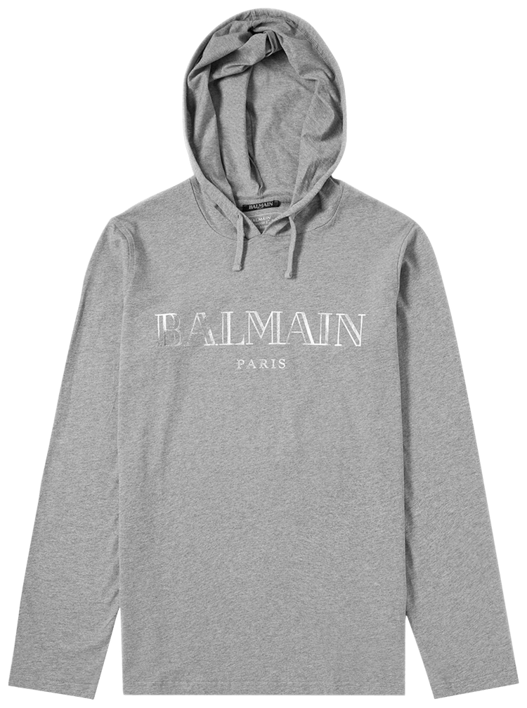 Buy Balmain Logo Hoodie Grey W8H8099I258 172 GOAT AU
