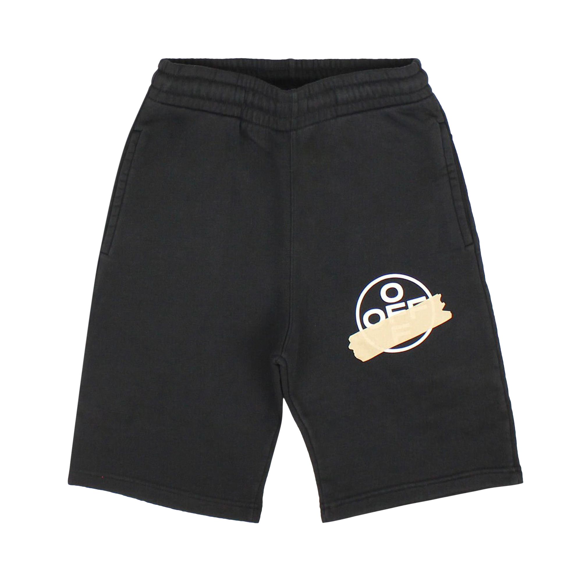 Off-White Tape Sweatshorts 'Black/Beige' | Men's Size 2XS