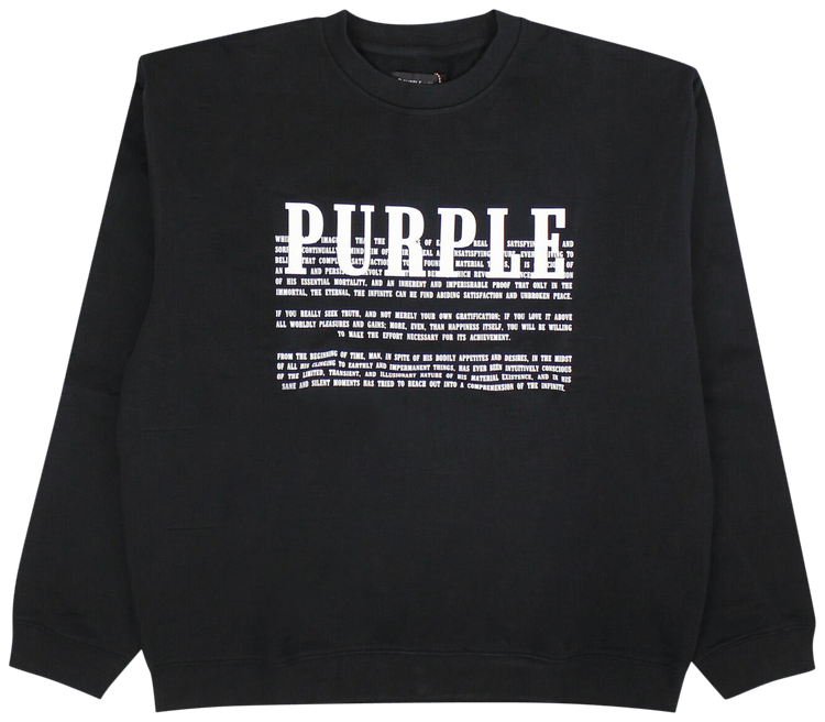 Buy PURPLE BRAND French Terry Crew 'Black' P405 PBK5822 GOAT