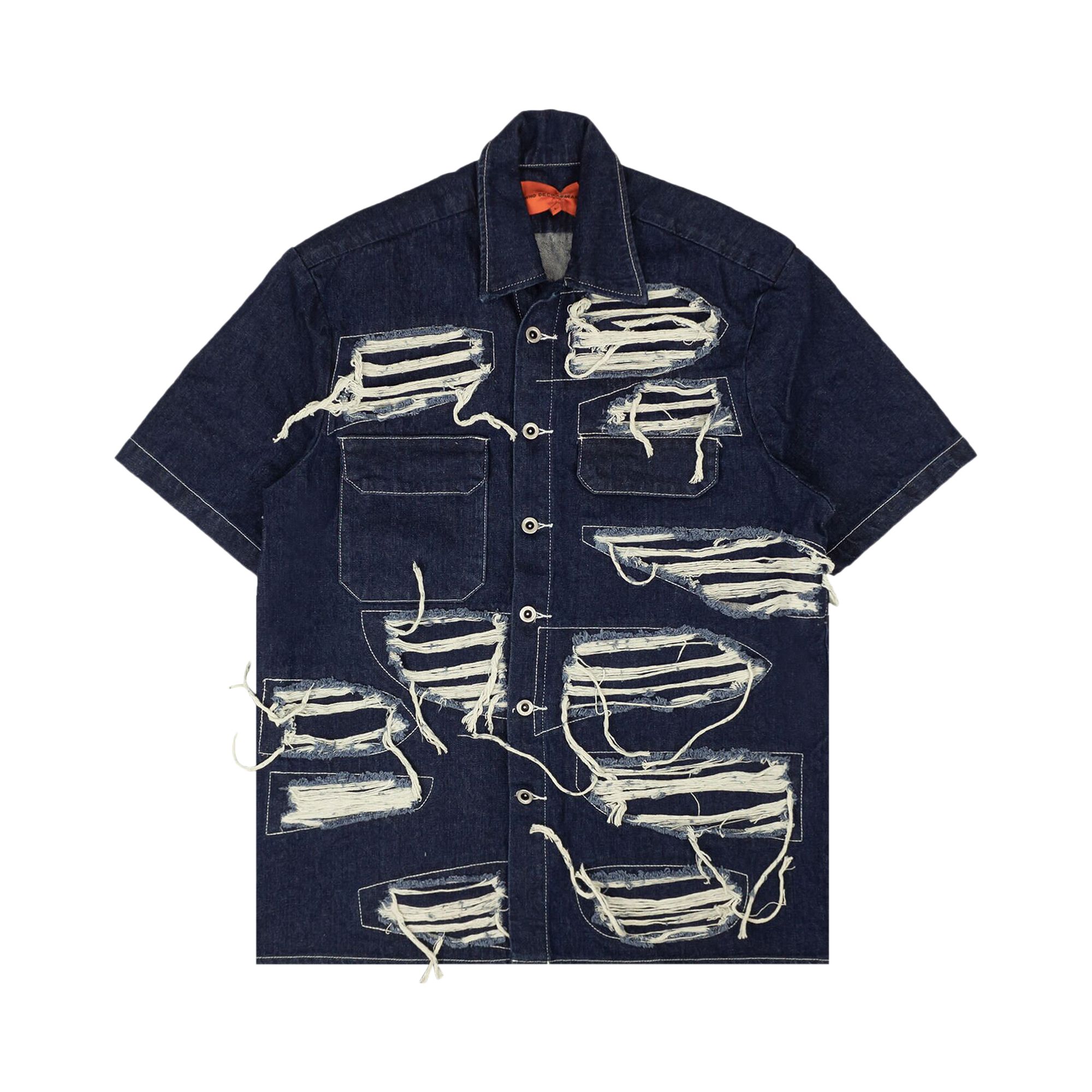 Pre-owned Who Decides War Distressed Work Shirt 'blue'