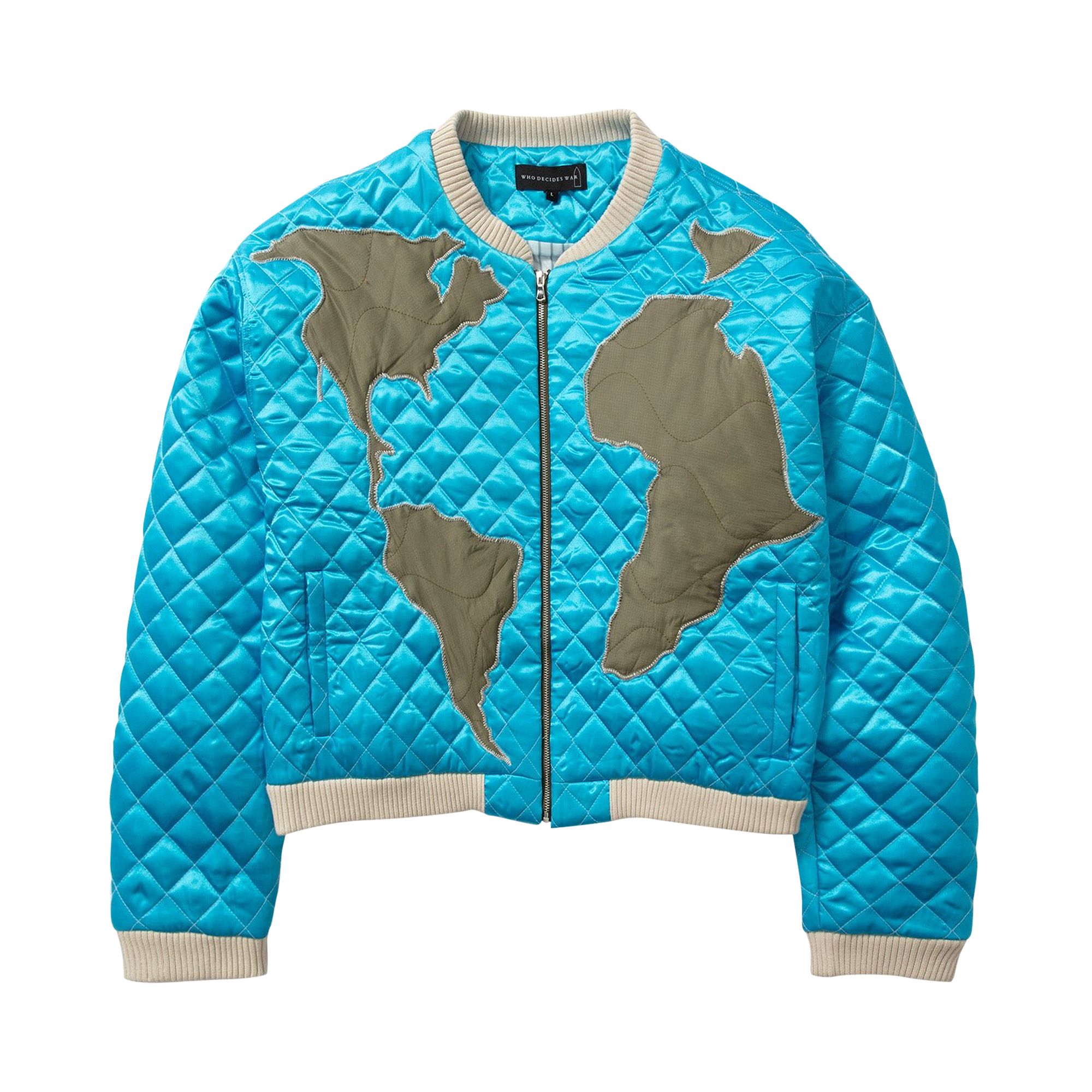 Pre-owned Who Decides War Global Grid Bomber 'sky Blue' | Men's Size L