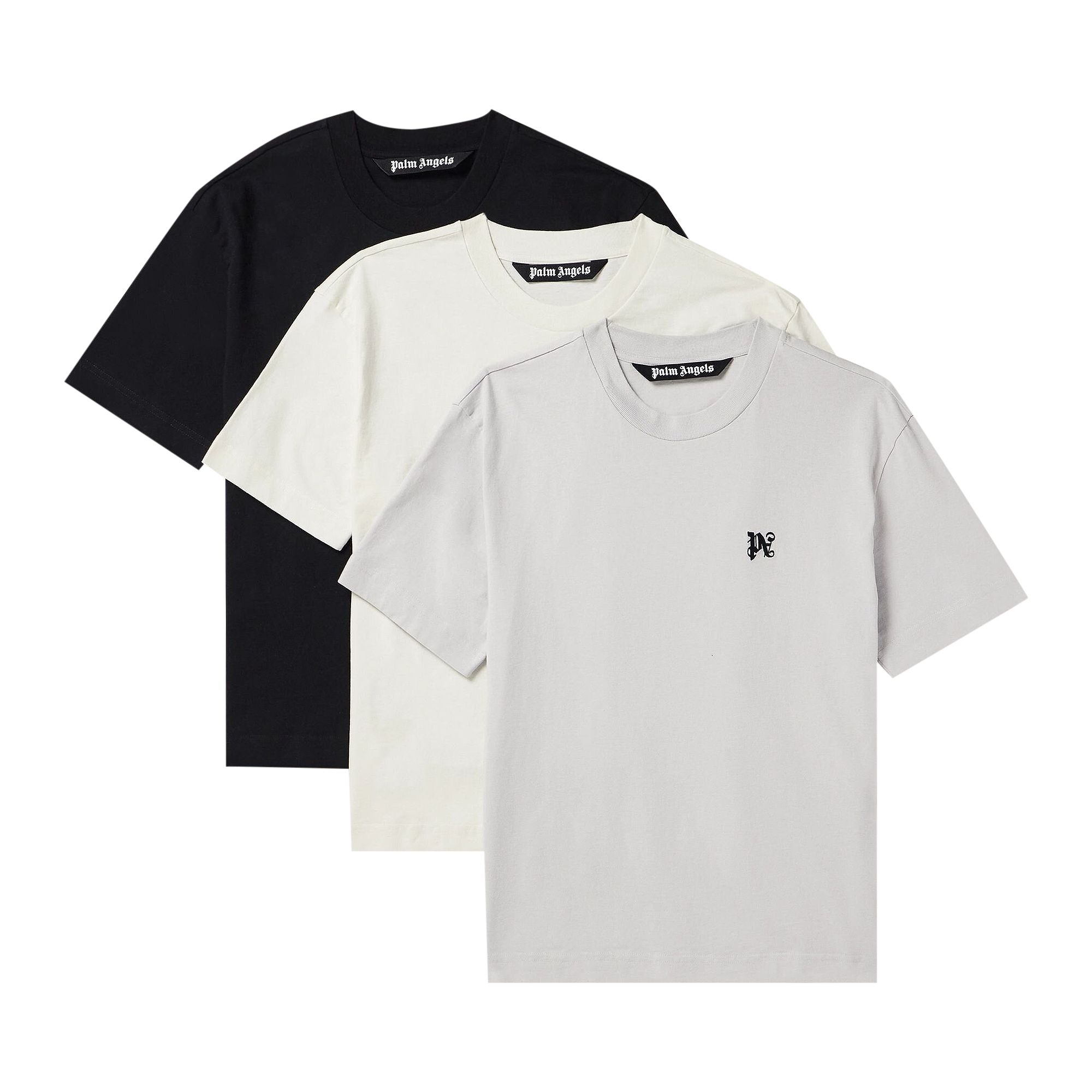Pre-owned Palm Angels Monogram T-shirt (3 Pack) 'multicolor' In Multi-color