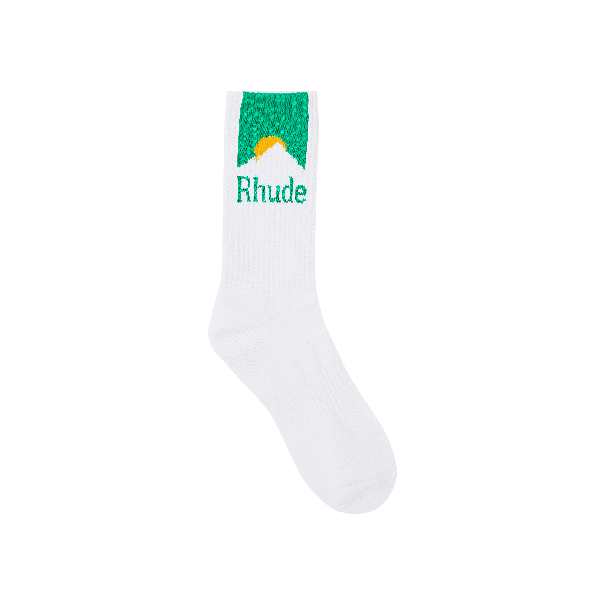 Pre-owned Rhude Moonlight Sock 'white/green/yellow'