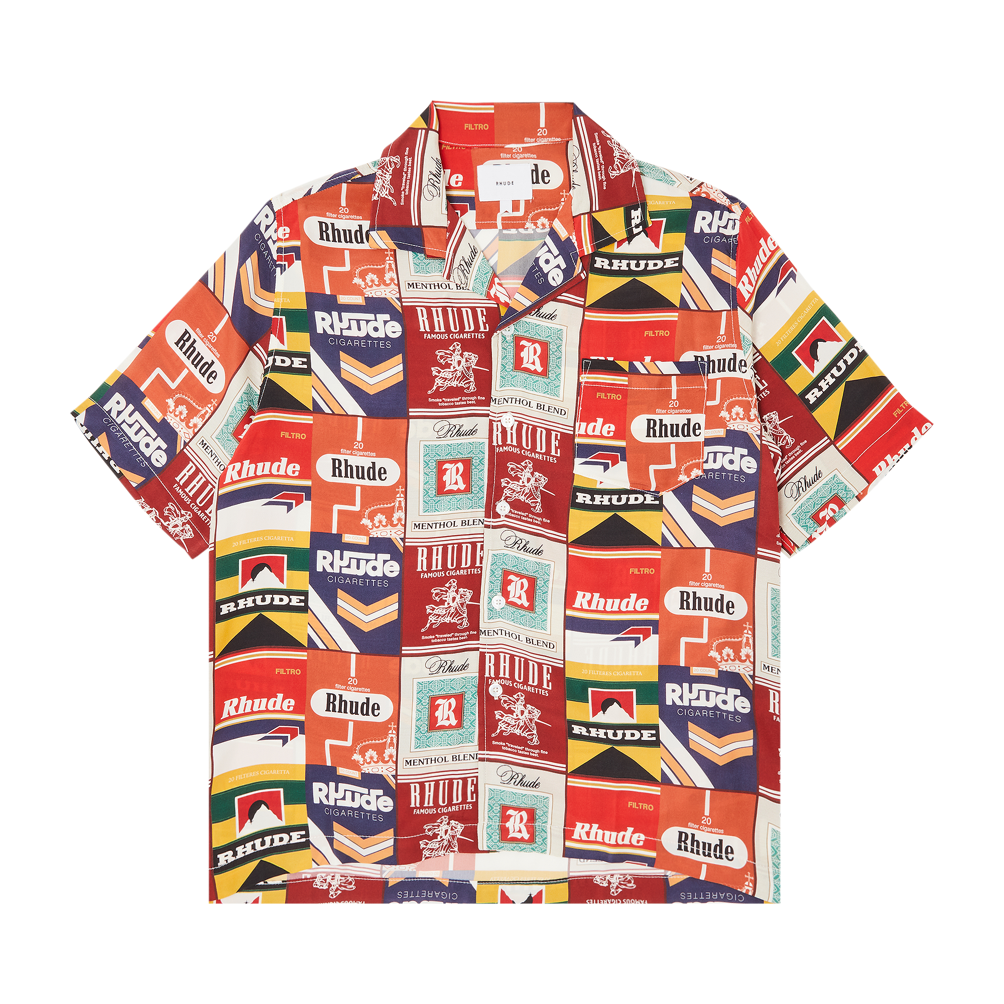 Pre-owned Rhude Cigaretta Silk Shirt 'red/multicolor'