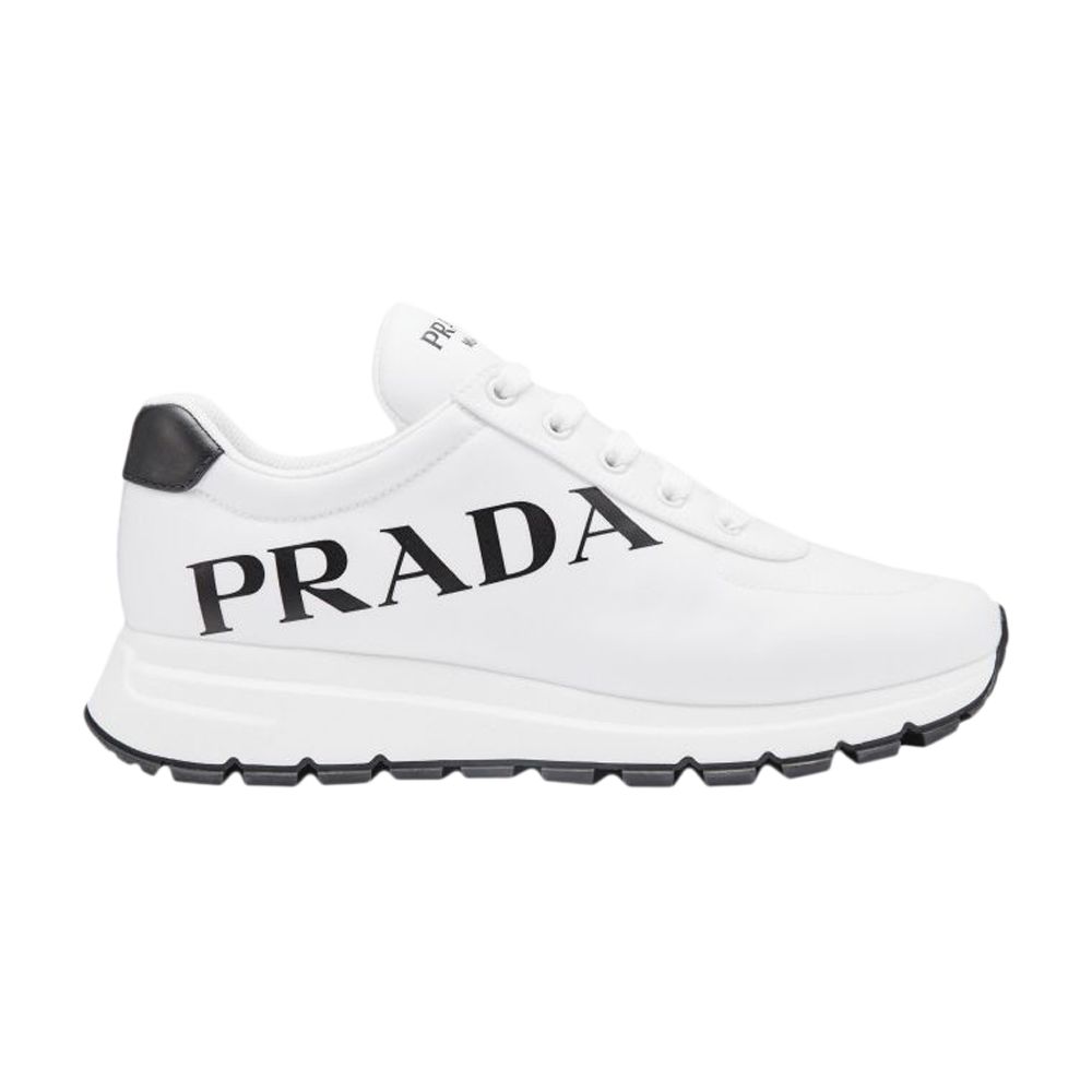 Pre-owned Prada Prax 01 Re-nylon 'logo Print - White' | Men's Size 8