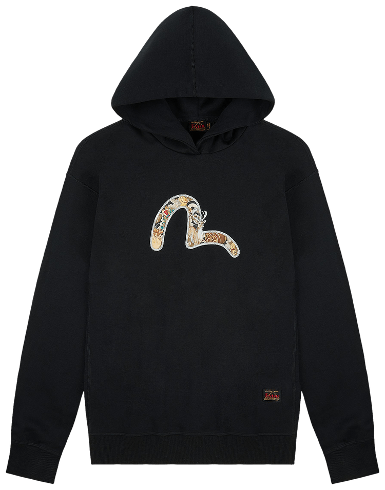 Buy Evisu Deer And Treasure Pattern Seagull Print Loose Fit Hoodie
