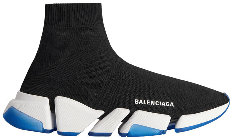 Buy Balenciaga Speed 2.0 Sneaker Black White Blue 654020 W2DI2 1094 GOAT