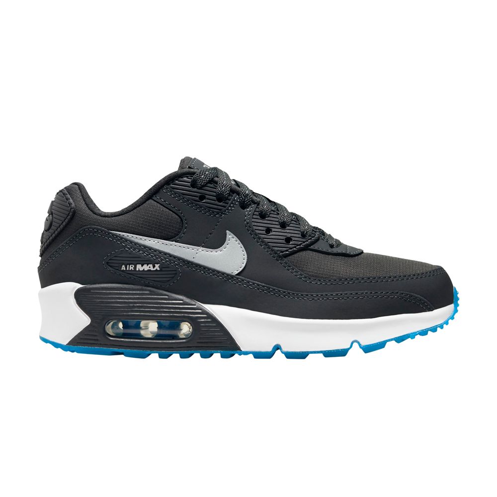 Pre-owned Nike Air Max 90 Gs 'reflective Swoosh - Anthracite Industrial Blue' | Black | Kid's Size 7