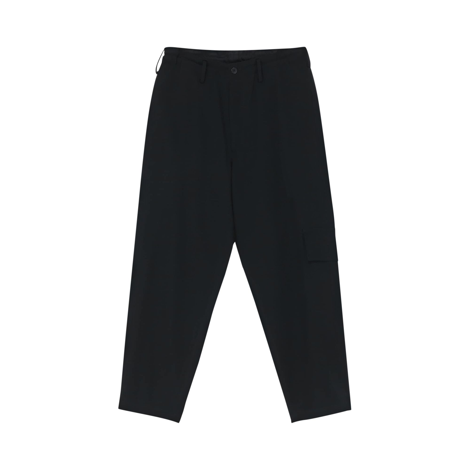 Pre-owned Yohji Yamamoto Pour Homme Gabardine Y-side Seam Tuck Pants 'black' | Men's Size 3