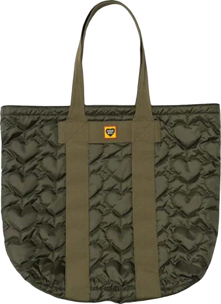 Human Made Heart Quilting Tote 'Olive Drab'