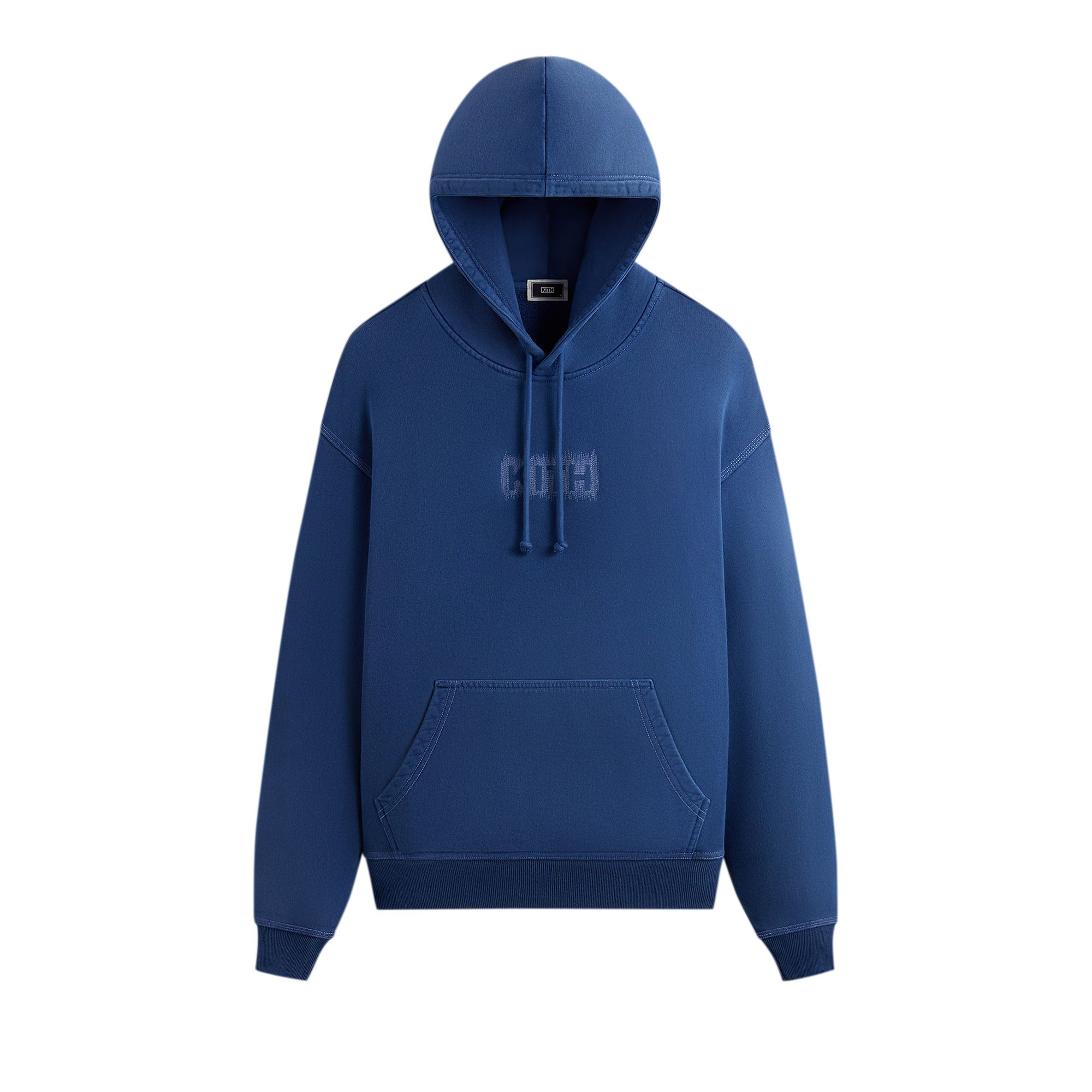 Pre-owned Kith Stitch Classic Logo Nelson Hoodie 'cyanotype' | Blue | Men's Size M