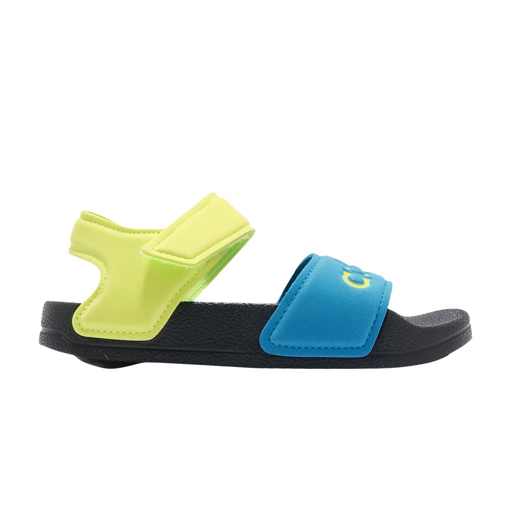 Pre-owned Adidas Originals Adidas Adilette Sandal K 'solar Yellow Blue' | Kid's Size 11