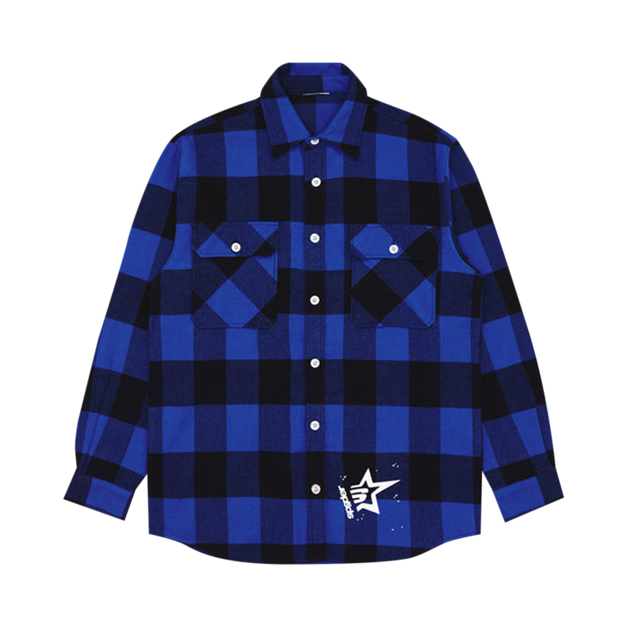 Sp5der 5 Flannel Shirt 'Blue Plaid' | Men's Size S