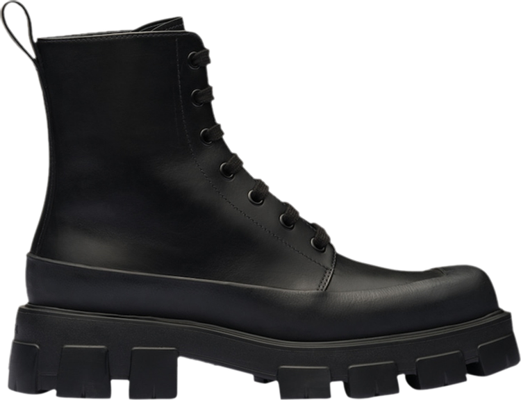Prada Monolith Leather Ankle Boot 'Black'