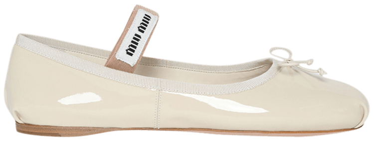 Miu Miu Wmns Patent Leather Ballerinas Avorio