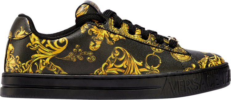 Versace Wmns Court 88 Baroque Print   Black Gold