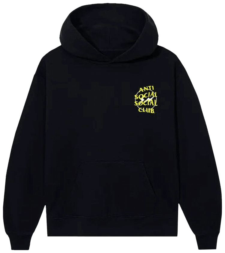 Anti social social club black and yellow hoodie clearance
