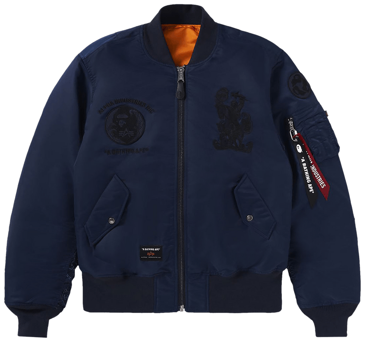 Bape bomber jacket black on sale