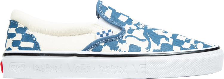 Krooked x Skate Slip-On 'Natas For Ray Barbee - Blue Checkerboard'