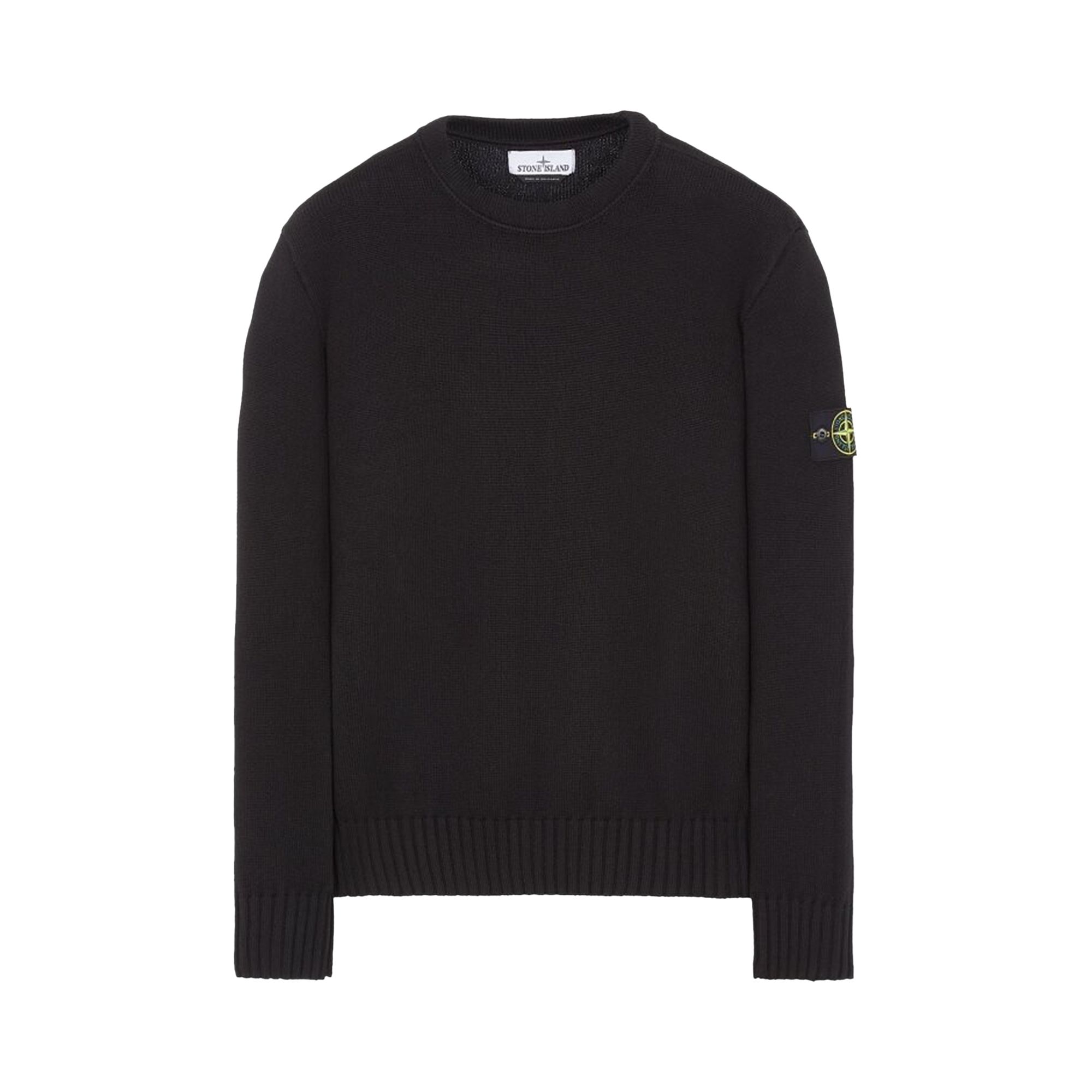Pre-owned Stone Island Logo Patch Crewneck Jumper 'black' | Men's Size S