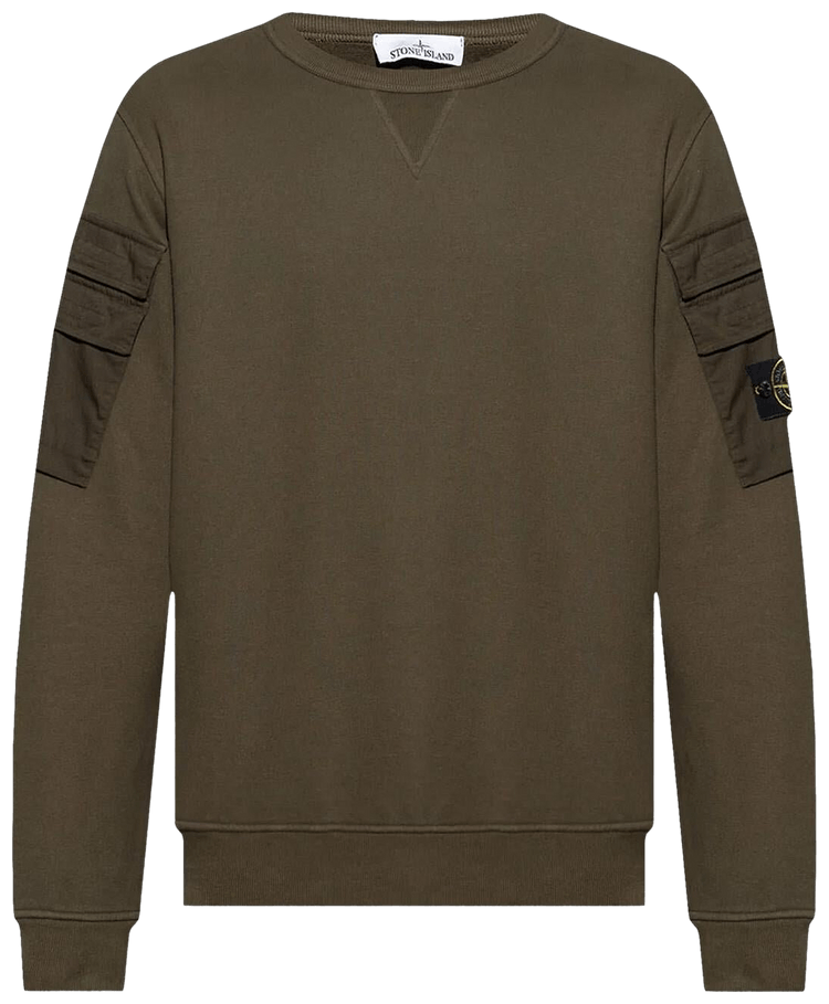 Stone island olive crew neck cheap