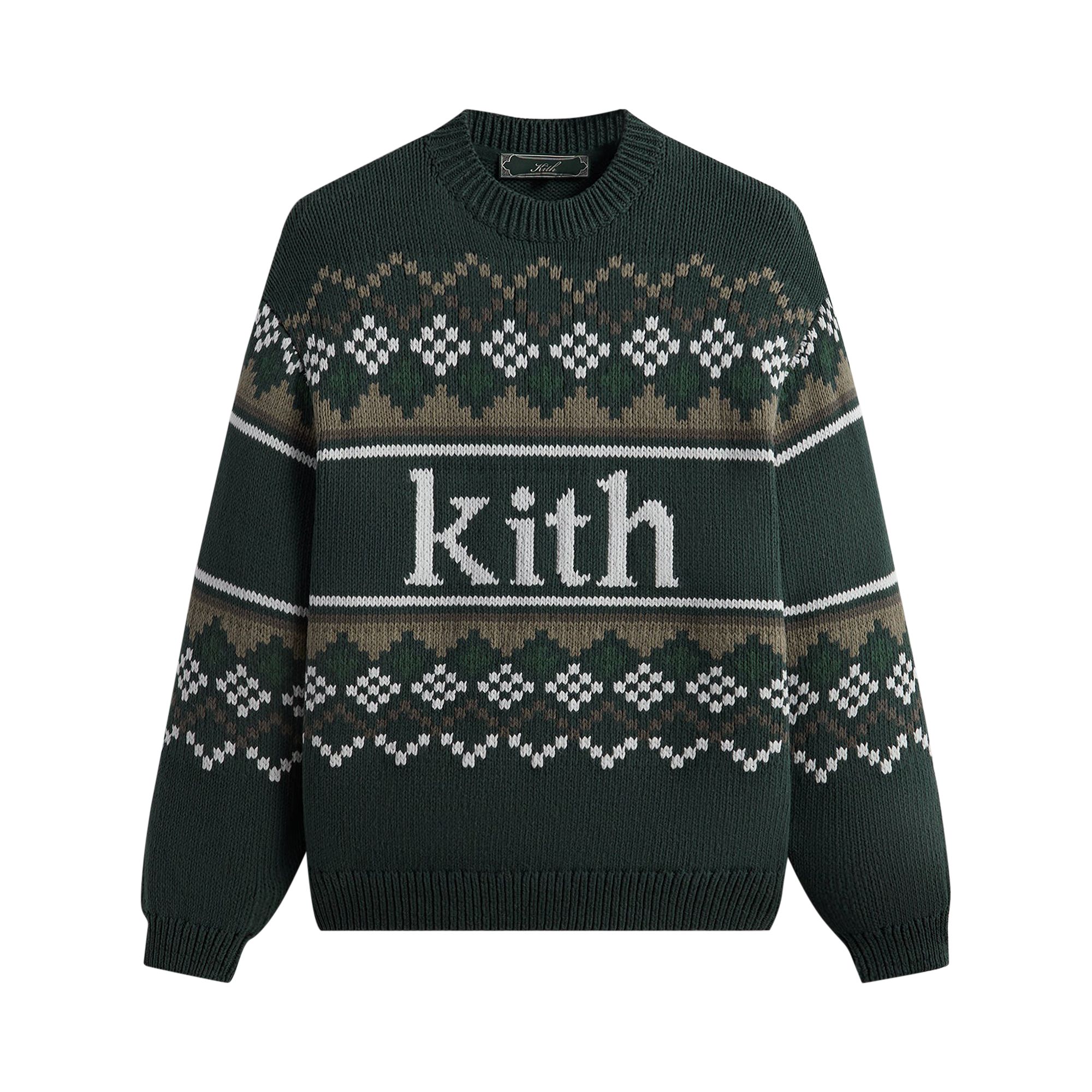 Pre-owned Kith Fairisle Sweater 'frond' | Green | Men's Size S