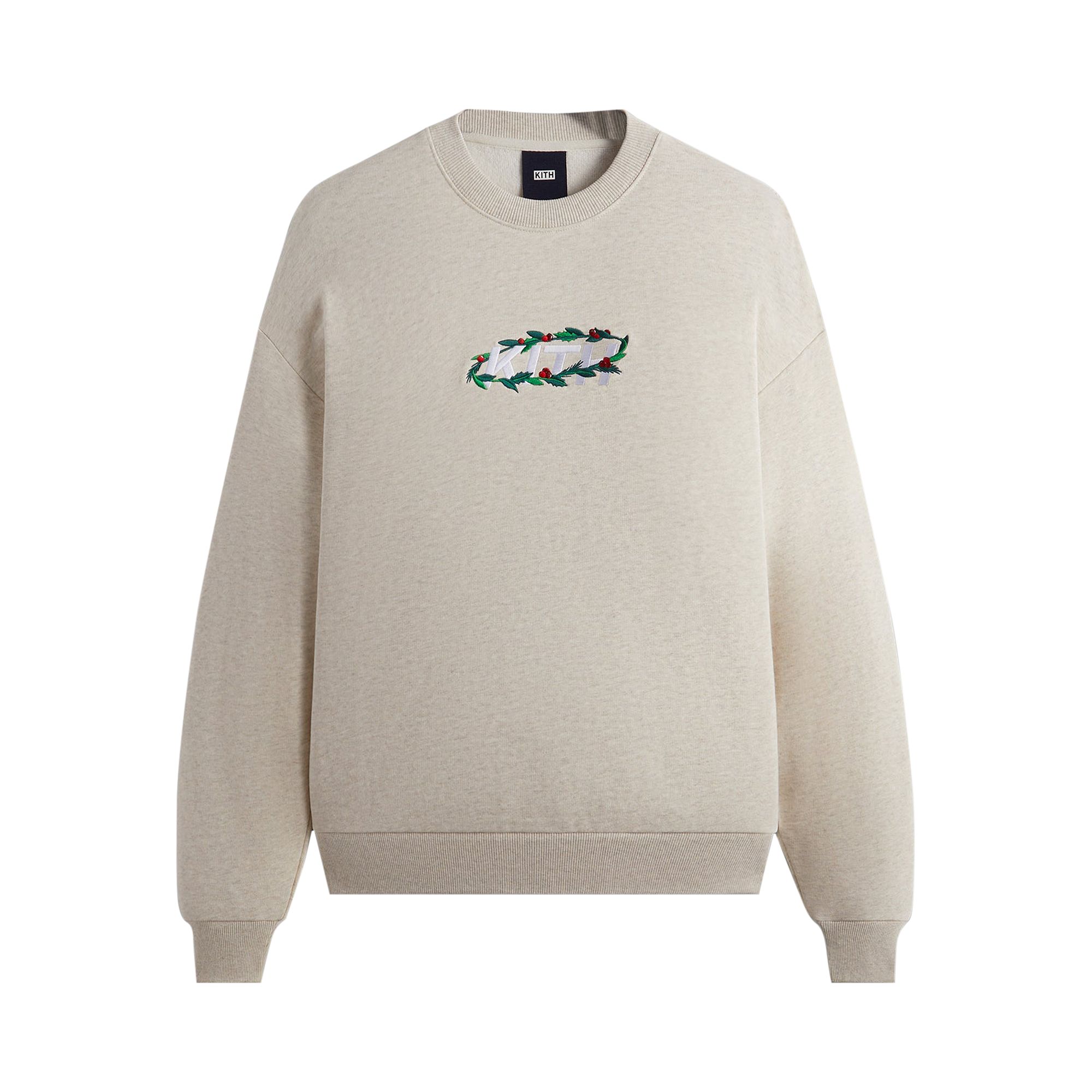 Kith Wreath Orbit Nelson Crewneck 'Sandy Heather' | Cream | Men's Size XL