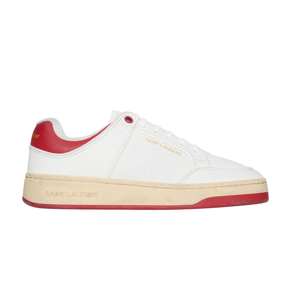 Pre-owned Saint Laurent Sl-61 Low 'white Vintage Red' | Men's Size 40.5
