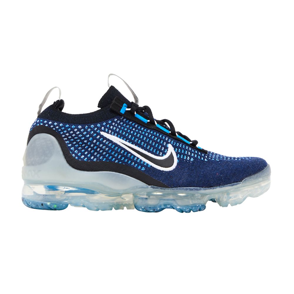 Pre-owned Nike Air Vapormax 2021 Flyknit Gs 'navy Photo Blue' | Kid's Size 6.5