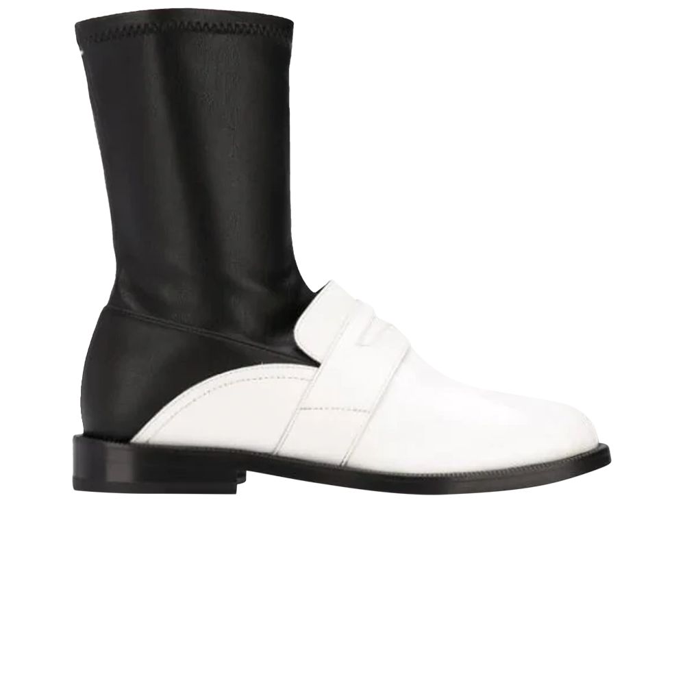 Pre-owned Maison Margiela Wmns Tabi Penny Bar Boot 'white Black' | Women's Size 35