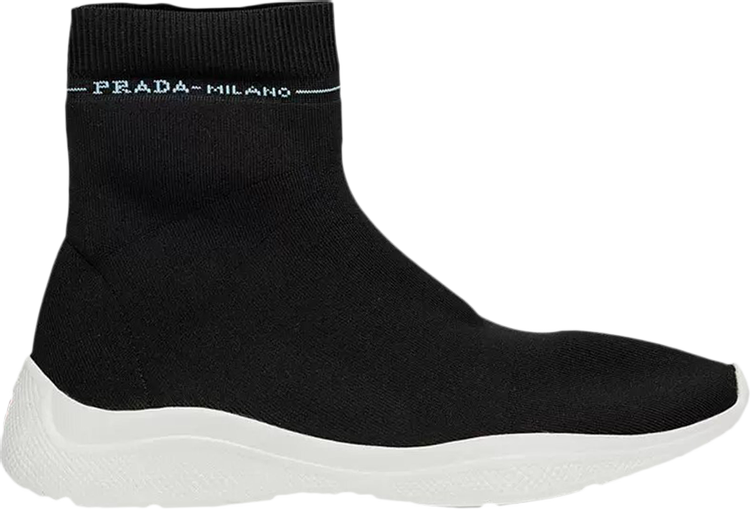 Prada Wmns Logo Sock 'Black White'