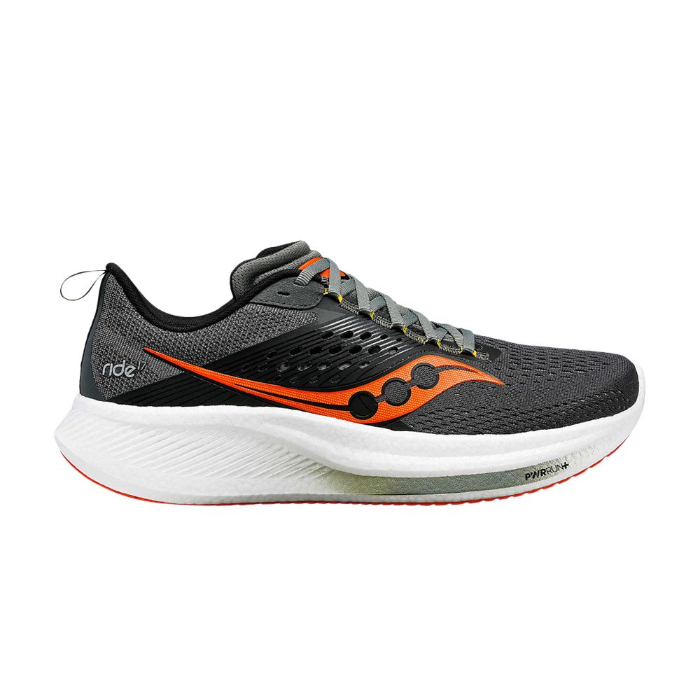 Pre-owned Saucony Ride 17 Wide 'shadow Pepper' In Grey