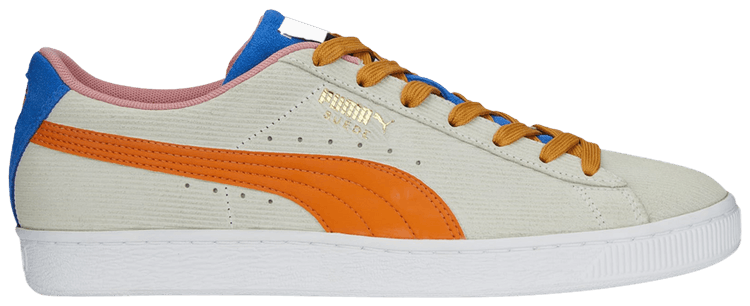 Puma Suede Cord   White Royal Orange