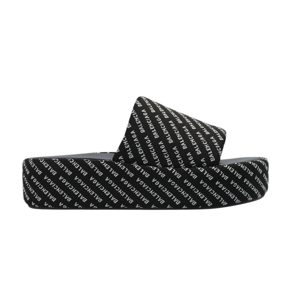 Pre-owned Balenciaga Wmns Rise Platform Slide 'allover Print - Black White' | Women's Size 40