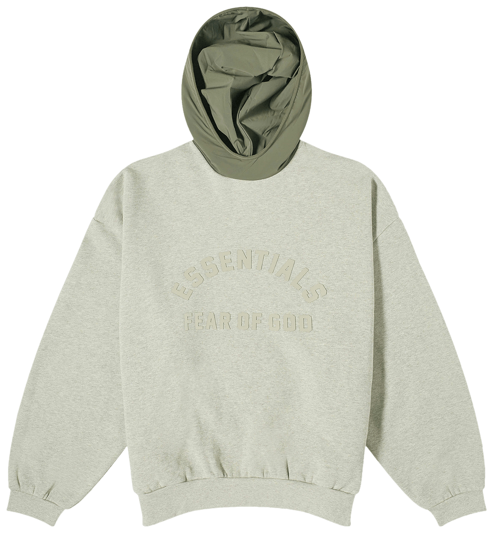 Buy Fear of God Essentials Nylon Fleece Hoodie 'Dark Heather Oatmeal/Ink' 202SP244313F GOAT