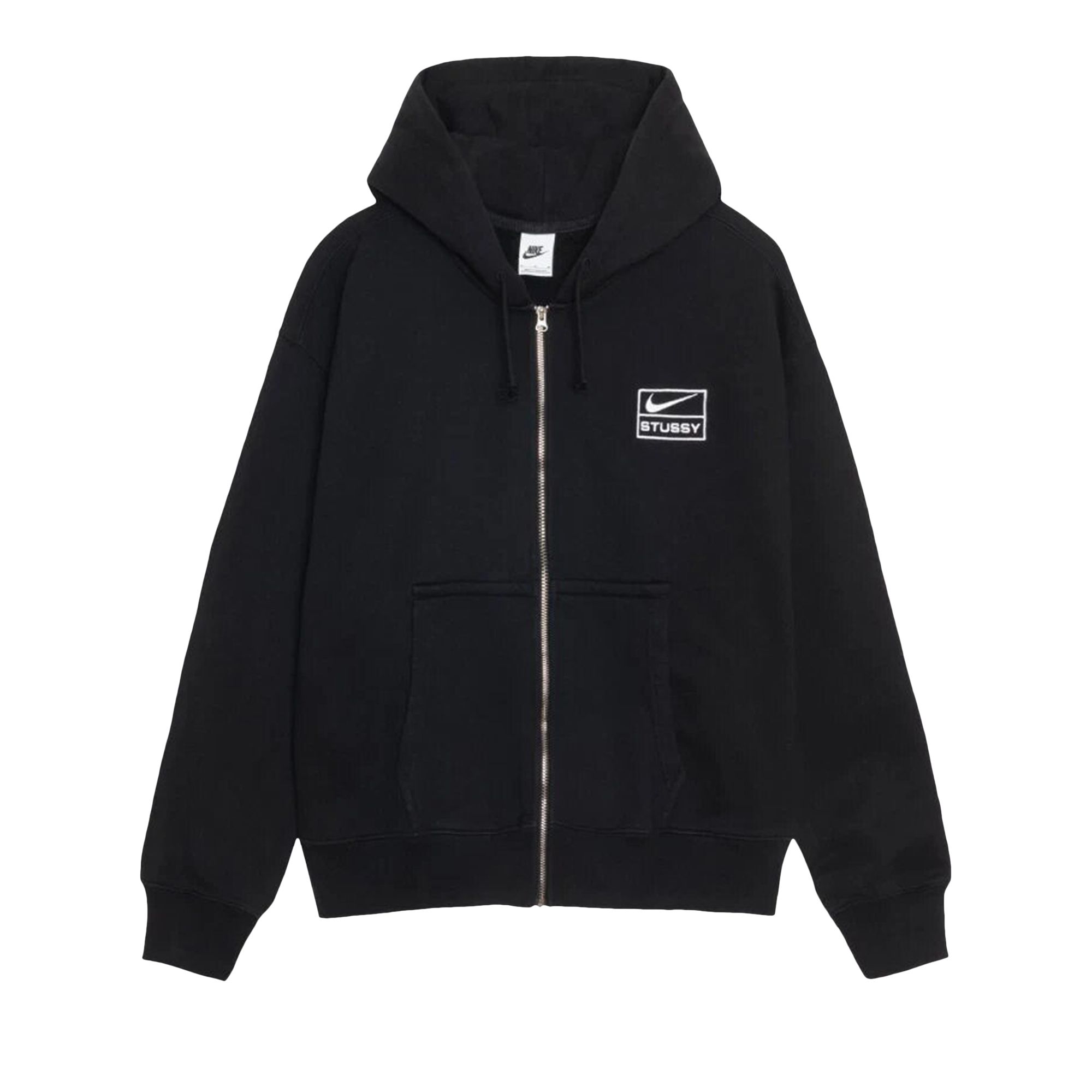 Nike x Stussy Zip Fleece Hoodie 'Black' | Men's Size 2XL