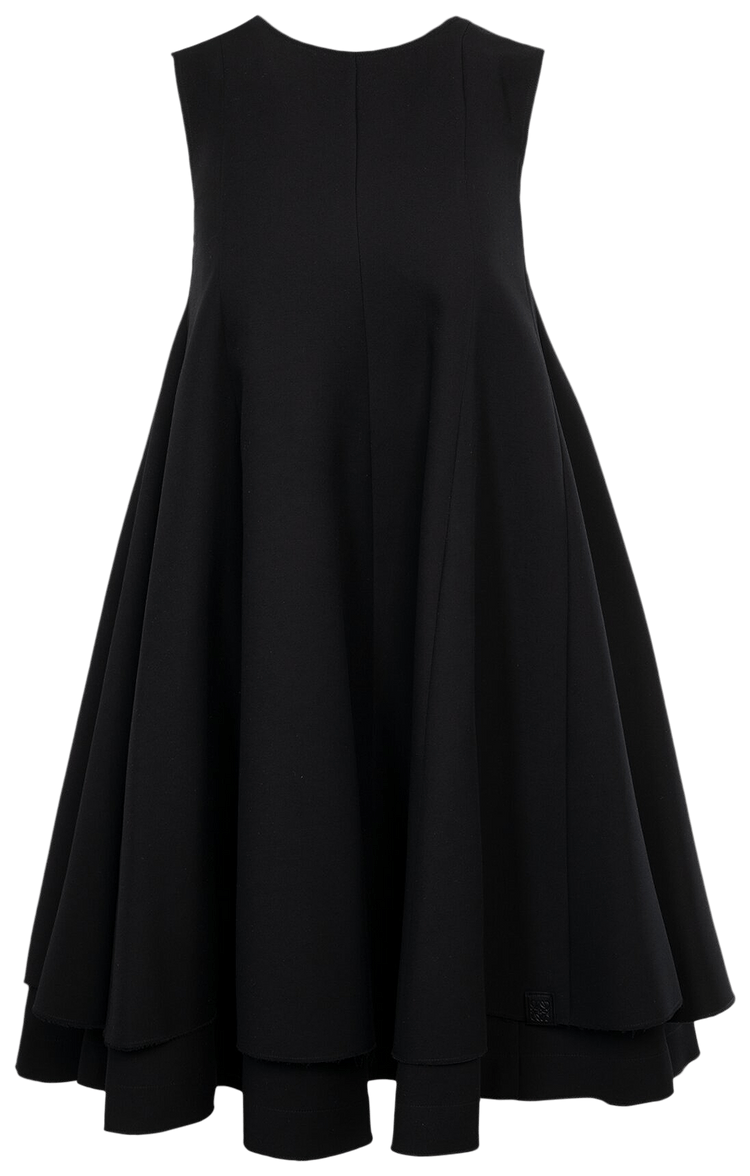 Black double outlet layer dress