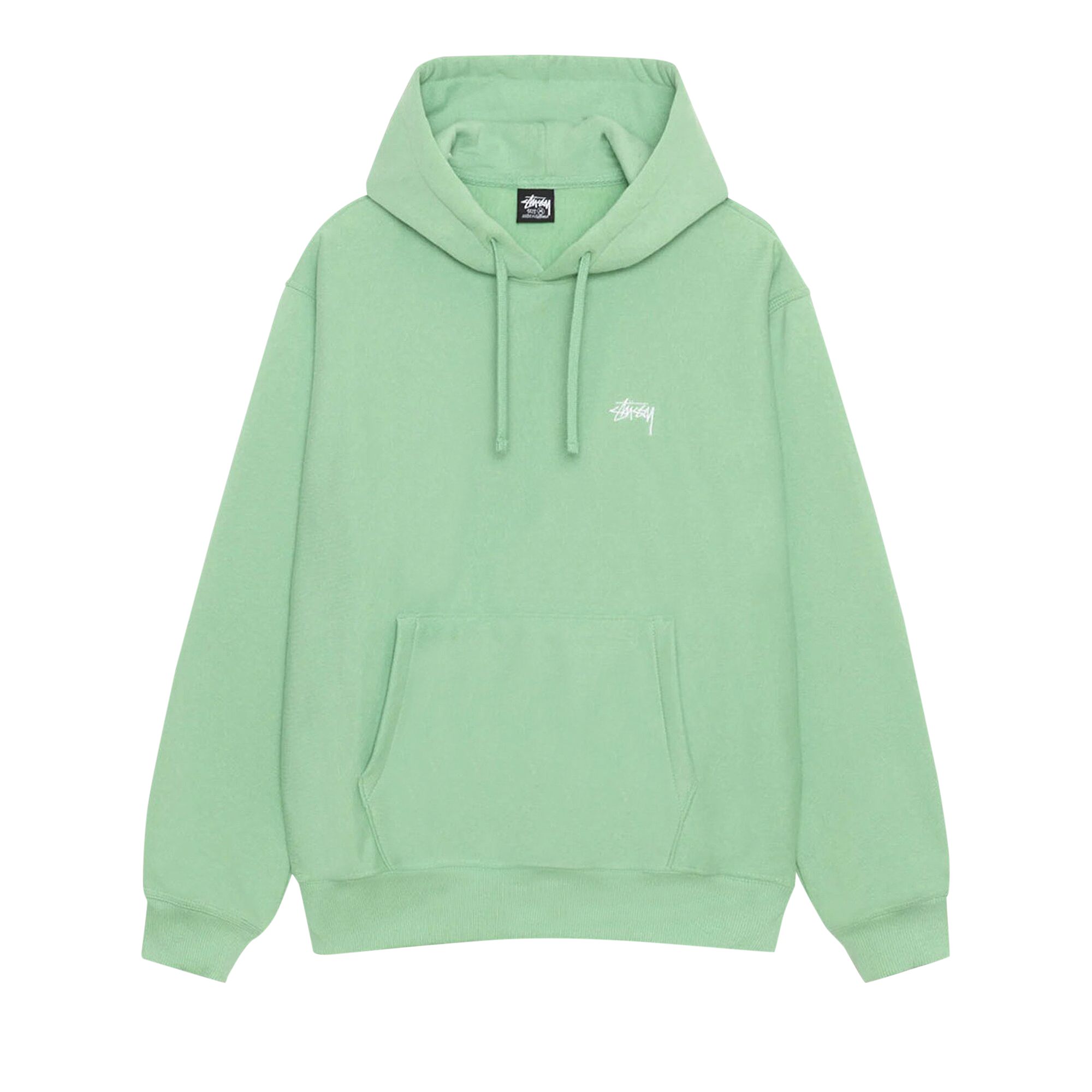 Pre-owned Stussy Stock Logo Hoodie 'zephyr Green'