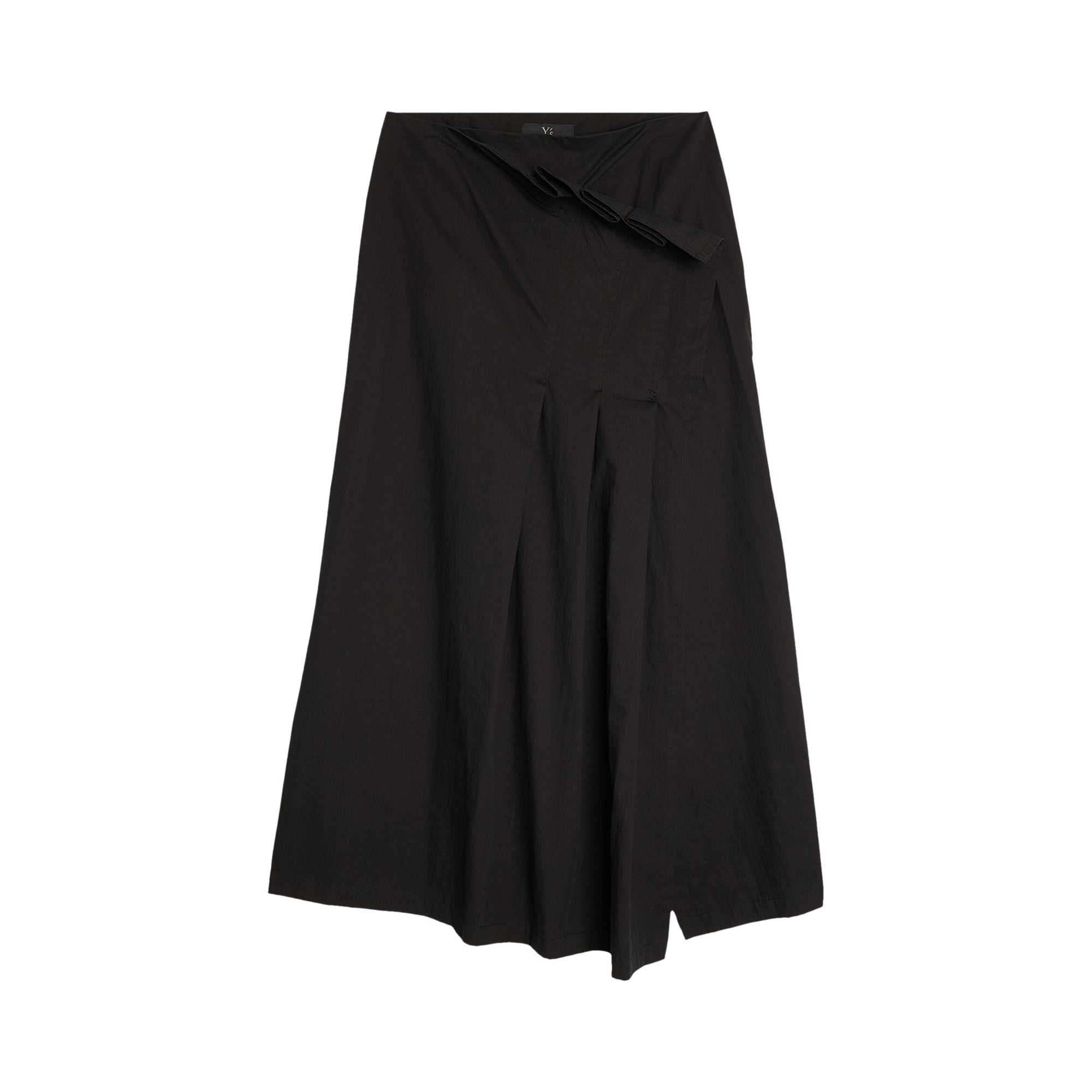 Pre-owned Y's H-pleated Wrap Skirt 'black' | Women's Size 1