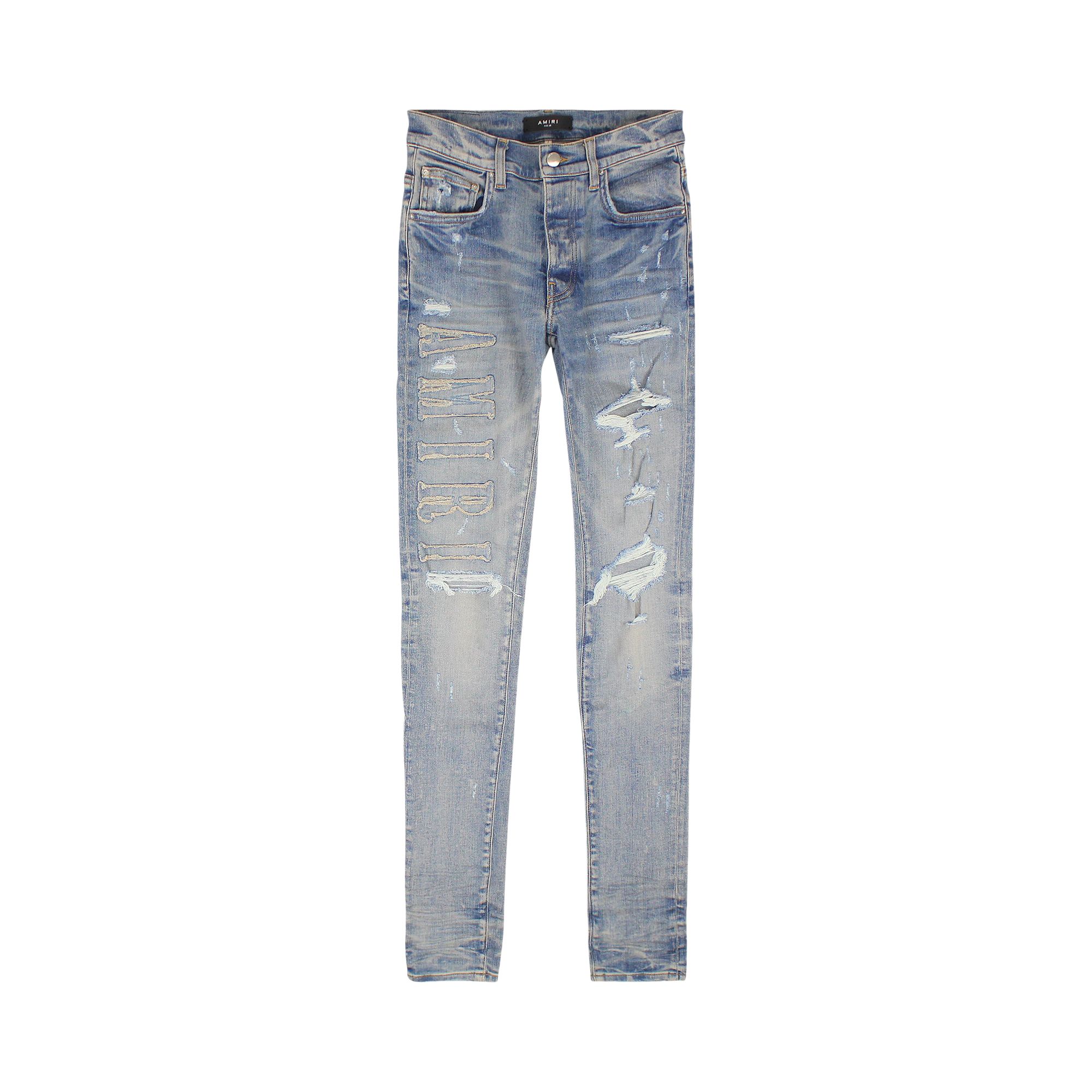 Pre-owned Amiri Denim Logo Appliqué Jean 'clay/indigo' In Blue