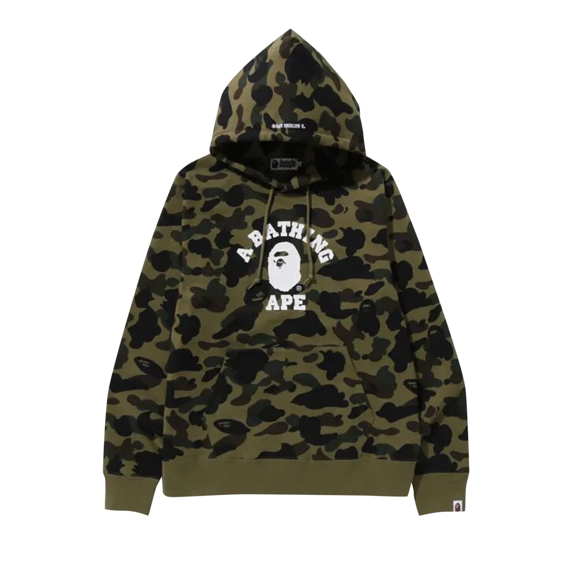 BAPE 1st Camo College Pullover Hoodie 'Green' | Men's Size 2XL