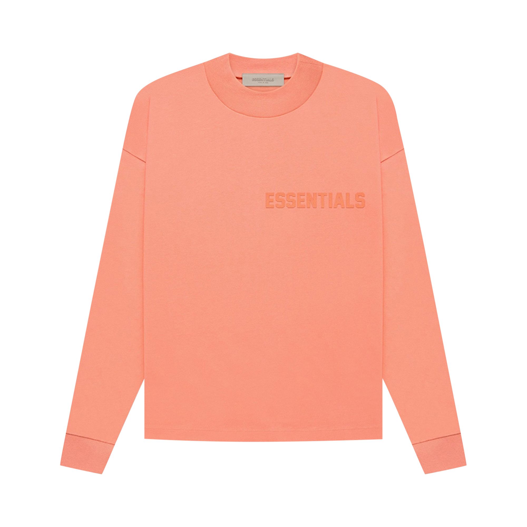 Fear of God Essentials Long-Sleeve Tee 'Coral' | Orange | Men's Size 2XL